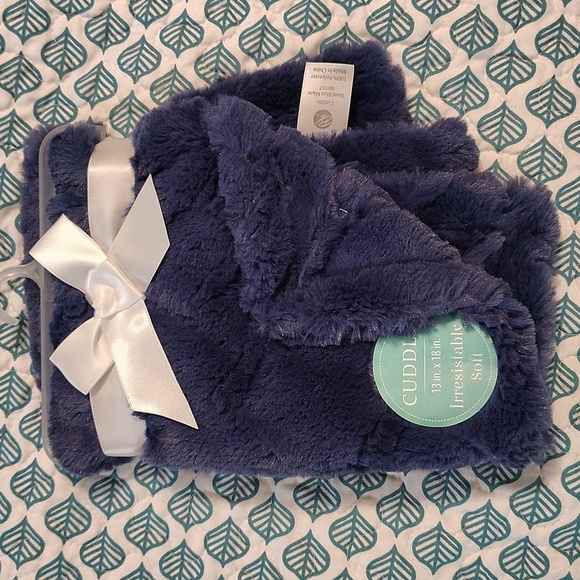 Baby Laundry Luxurious Minky Blanket Blue Steel 13 X 18 - Picture 1 of 5